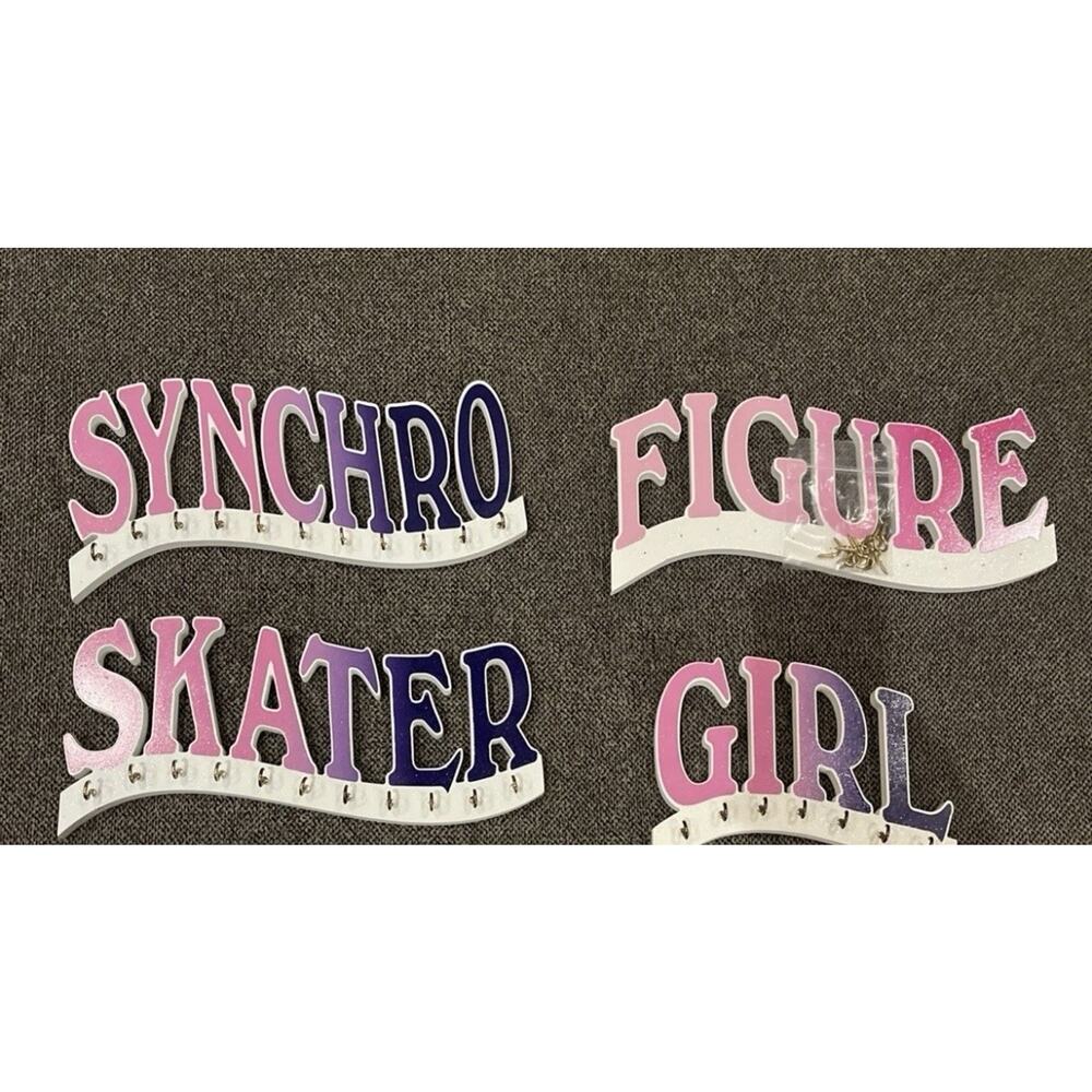 Synchro Figure Skater Girl Metal Hanging Wall Unit. Made In The Usa.